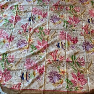 Jim Thompson Oceanic Coral Large Cotton Wrap with Pink and Green Accents